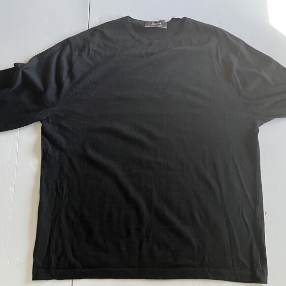 Neiman Marcus 33 Gauge 100% Cashmere Mens Sweater Sz L black crewneck Pullover - Picture 5 of 6